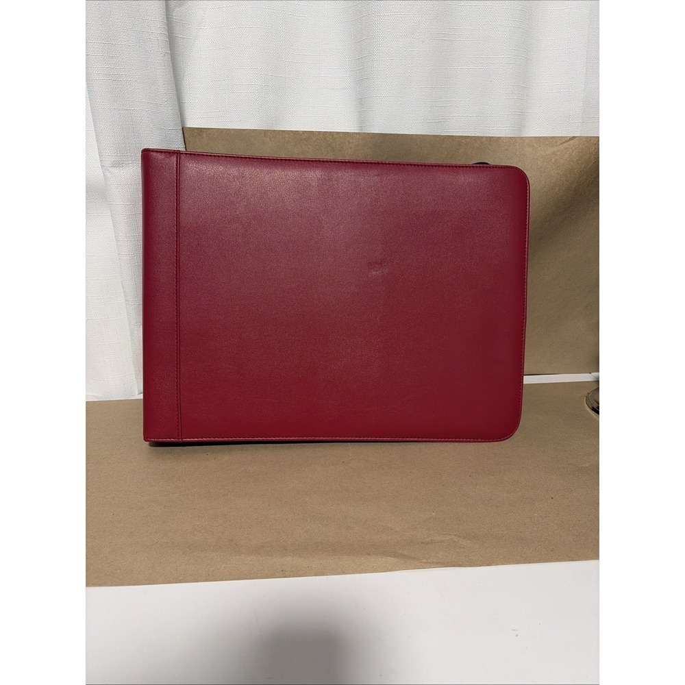 2Fold Zippered Business Checkbook Binder 7 Ring Burgundy 1 Inch Ring Size